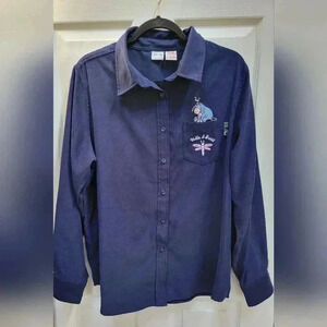 Disney Eeyore Winnie the Pooh Long Sleeve Women's Button Down Size XL